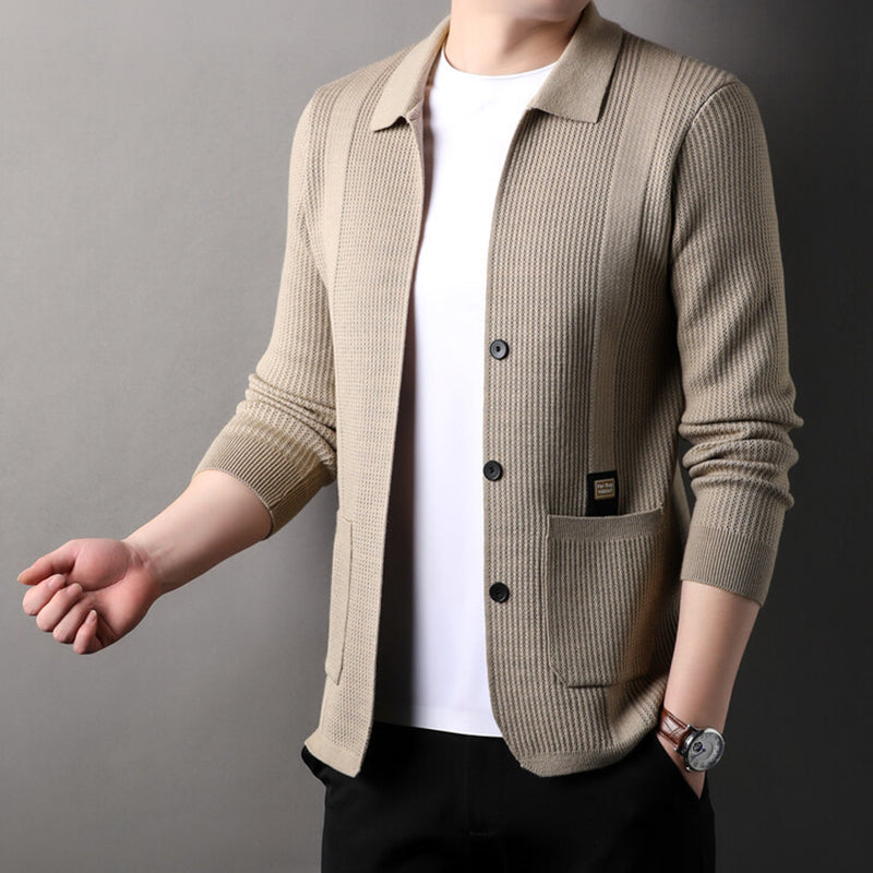 🍂Seasonal Specials❄️Men's Lapel Knitted Long Sleeve Coat