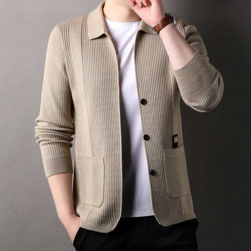 🍂Seasonal Specials❄️Men's Lapel Knitted Long Sleeve Coat