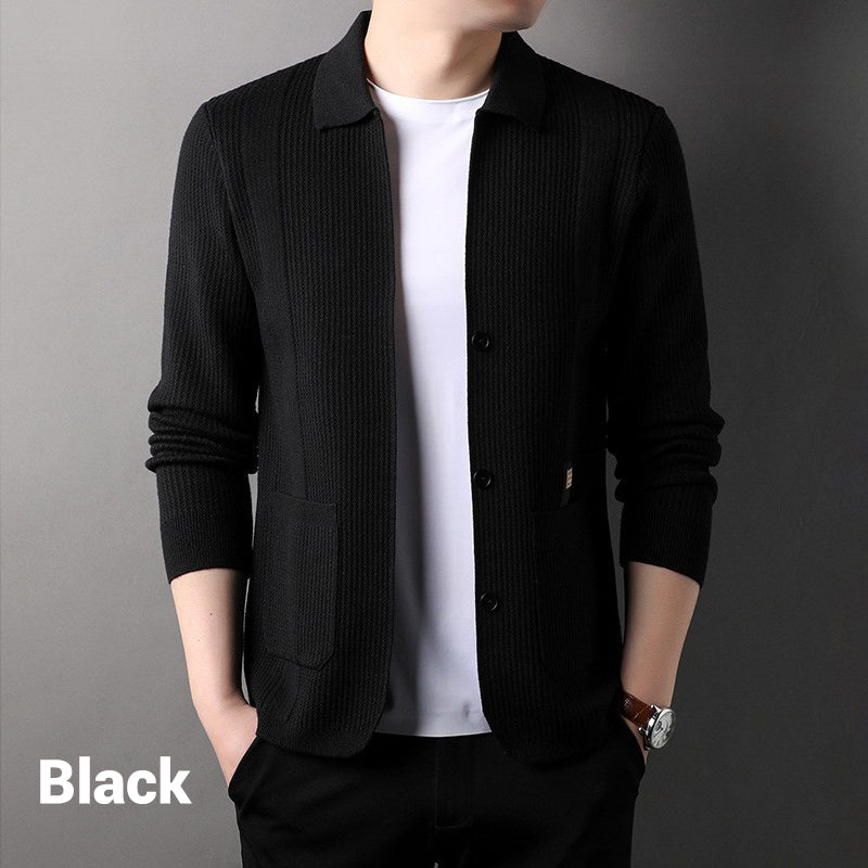 🍂Seasonal Specials❄️Men's Lapel Knitted Long Sleeve Coat