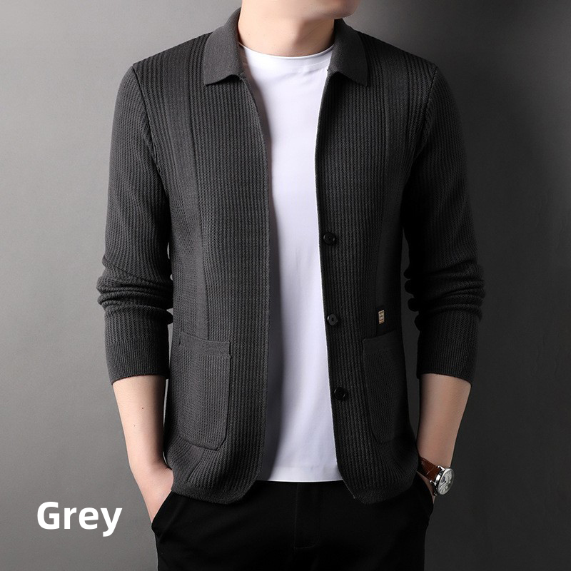 🍂Seasonal Specials❄️Men's Lapel Knitted Long Sleeve Coat