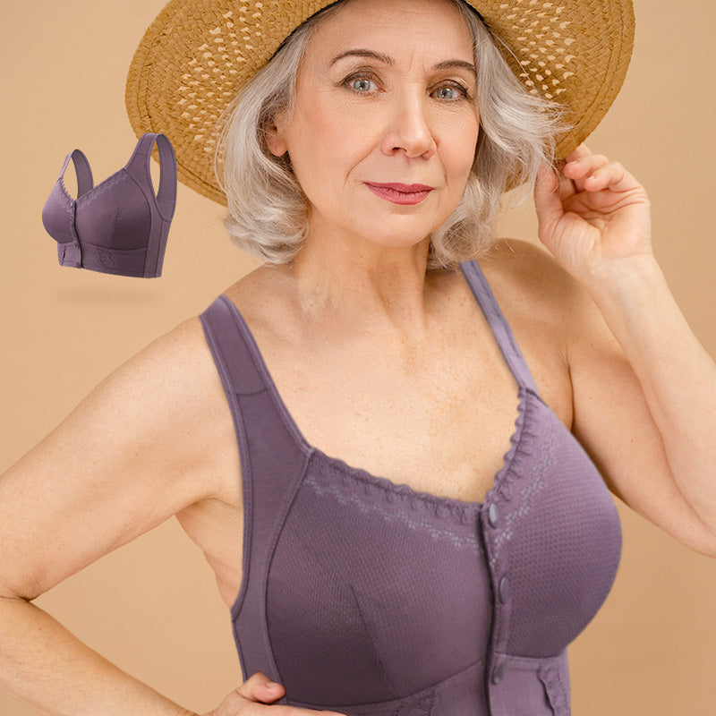 Stretchy Front Closure Breathable Bra for Seniors