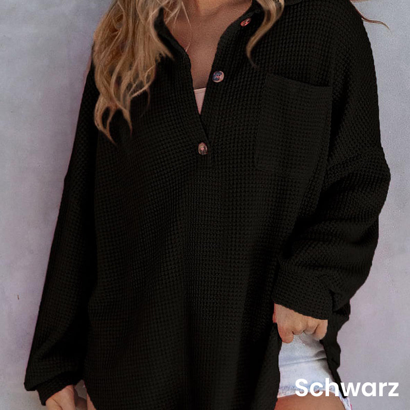 🔥Autumn Sale 49% OFF🔥Women’s Loose Solid Color Waffle Knit Shirt