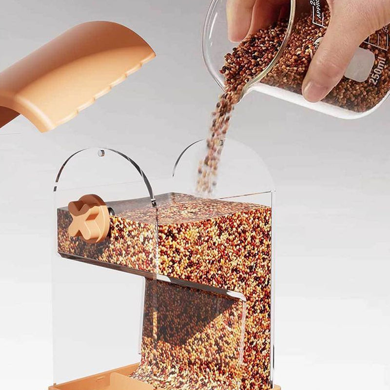 🐦Transparent Splash-Proof Automatic Bird Cage Feeder