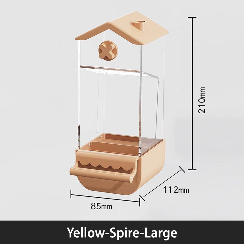 🐦Transparent Splash-Proof Automatic Bird Cage Feeder