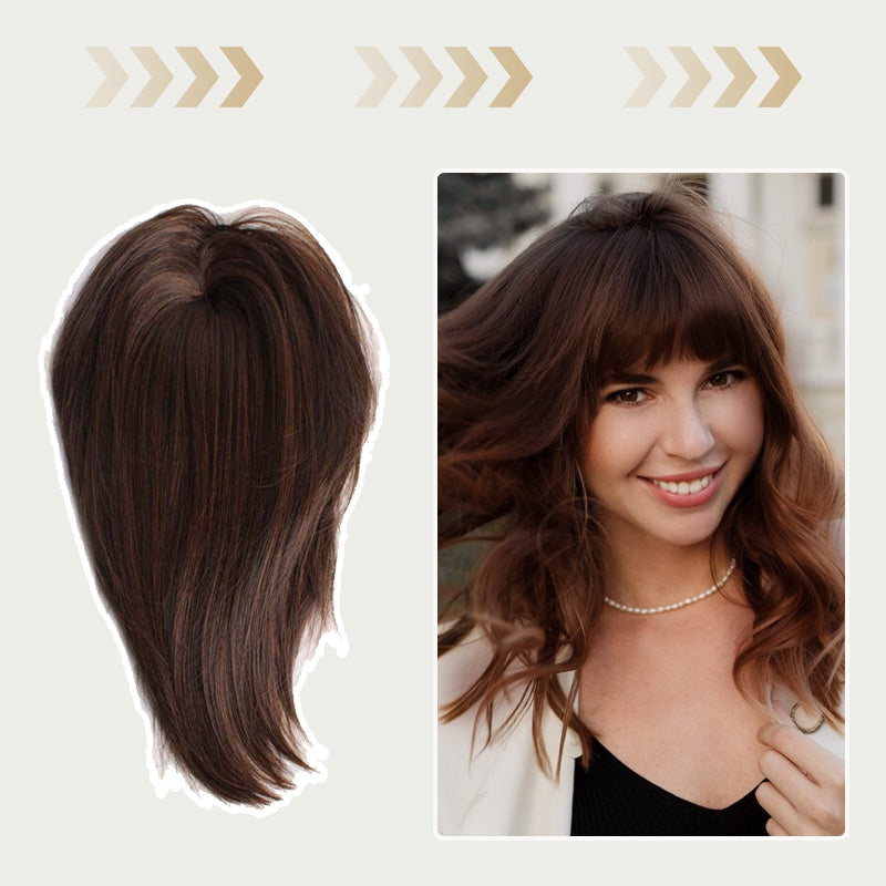 Women's Hair Toppers Hair Piece with Side Bangs