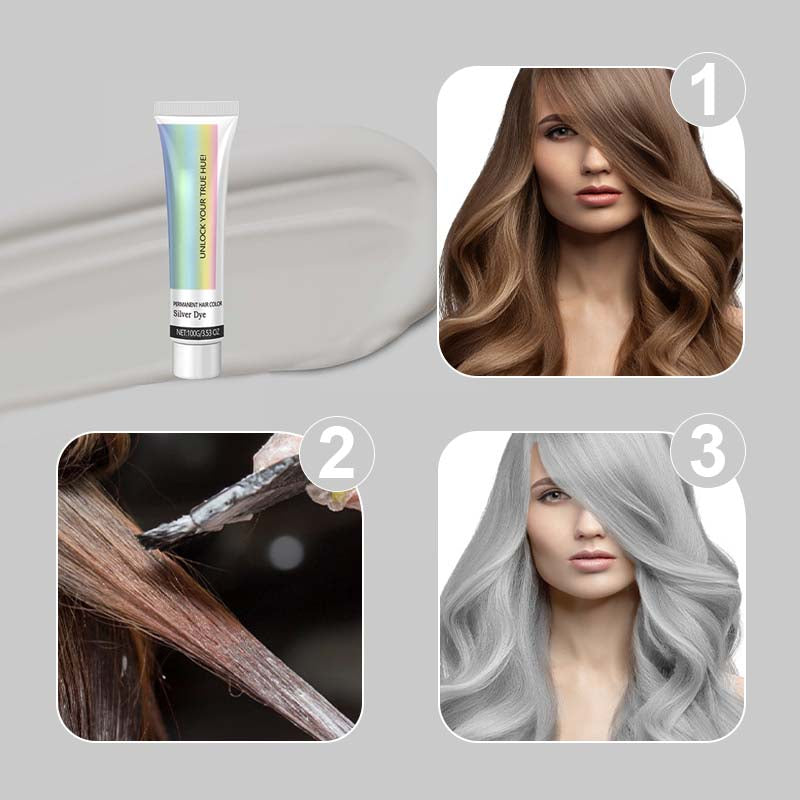 Best Gift 2-in-1 Natural Essence Extract Silver Hair Dye