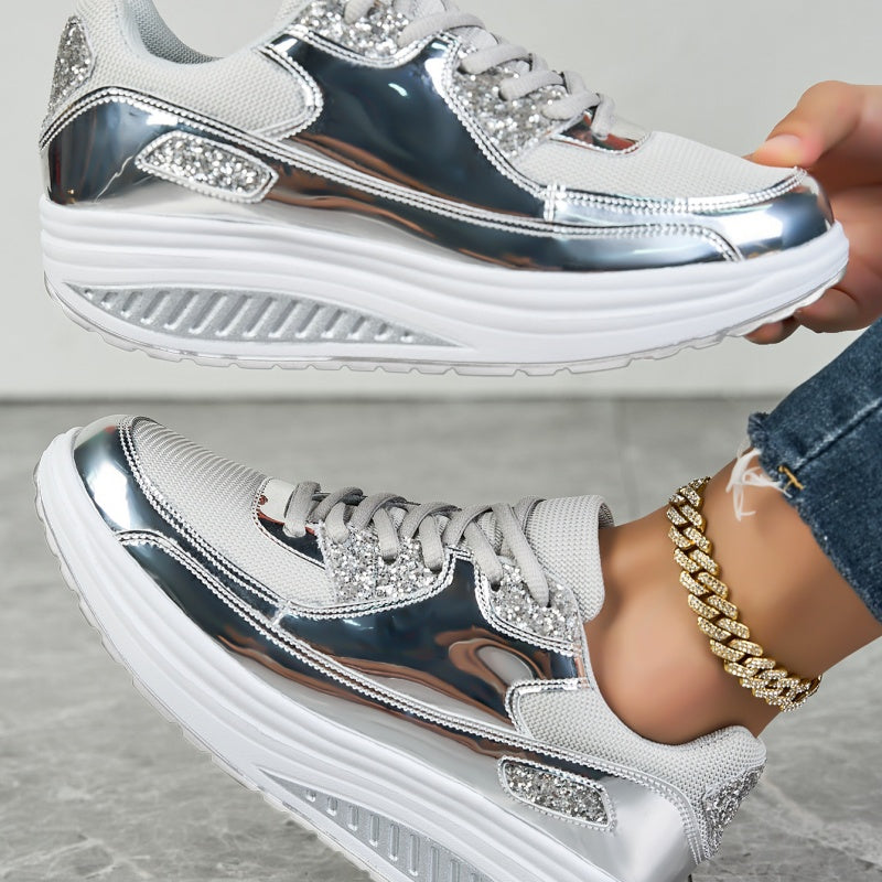 Now enjoy 50% discount🔥Women’s Trendy Casual Sparkling Style Platform Sneakers