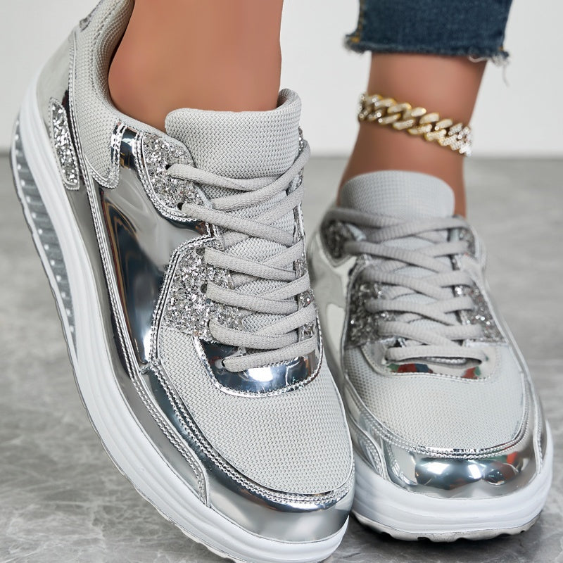 Now enjoy 50% discount🔥Women’s Trendy Casual Sparkling Style Platform Sneakers