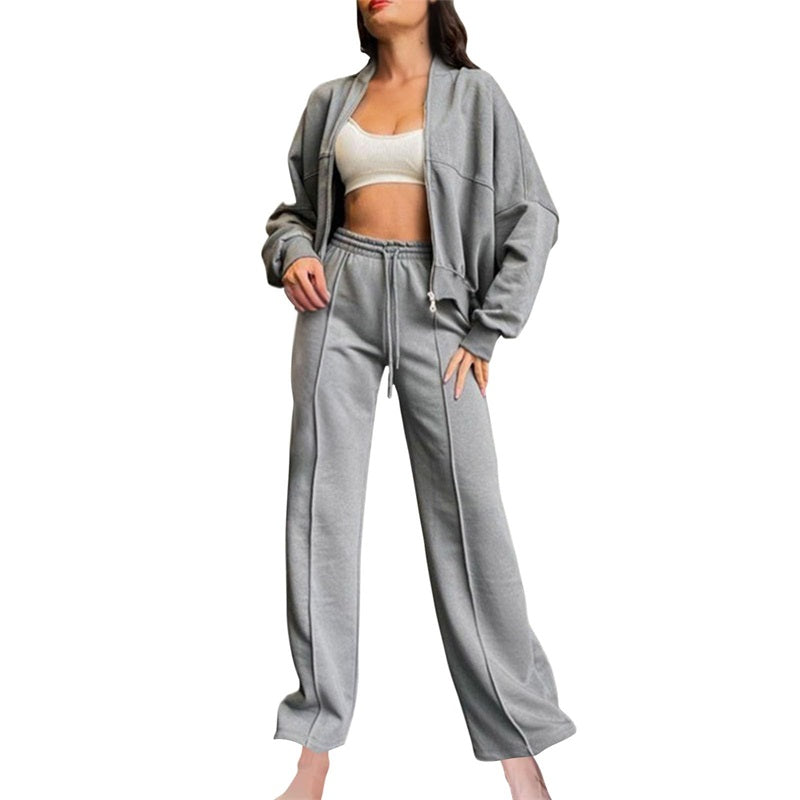 🍂Autumn discount 51%🍂Women's Long Sleeve Zip Coat Drawstring Sweatpants 2-Piece Sets