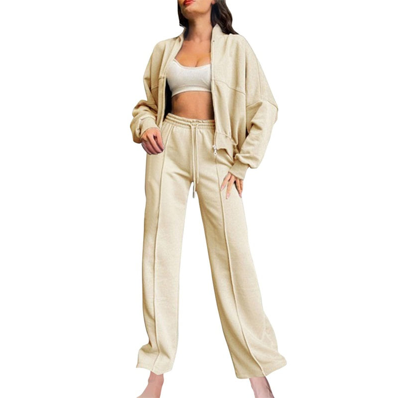 🍂Autumn discount 51%🍂Women's Long Sleeve Zip Coat Drawstring Sweatpants 2-Piece Sets