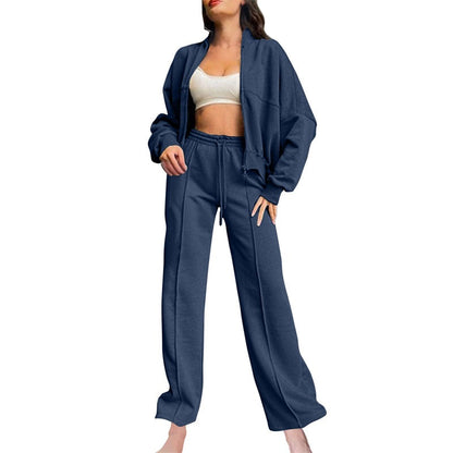 🍂Autumn discount 51%🍂Women's Long Sleeve Zip Coat Drawstring Sweatpants 2-Piece Sets