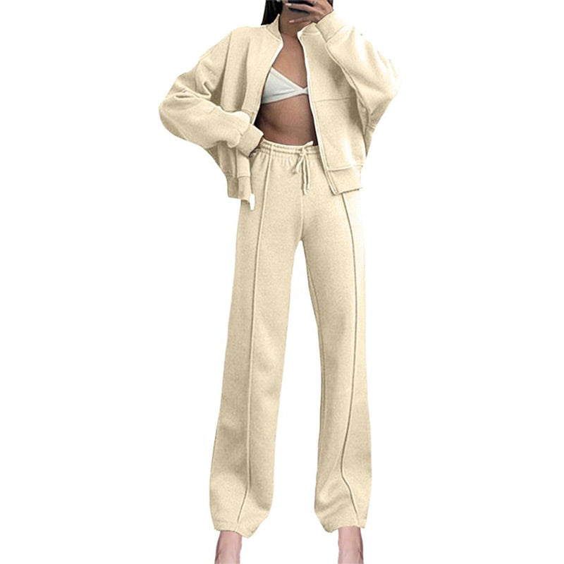 🍂Autumn discount 51%🍂Women's Long Sleeve Zip Coat Drawstring Sweatpants 2-Piece Sets