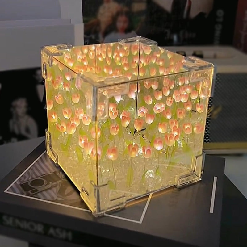 🎅Early Xmas Sales🎄Magic Cube DIY Tulip Mirror Light