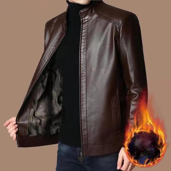 ❄️Winter Specials 58% off❄️Men’s Warm Plush Lining Leather Jacket