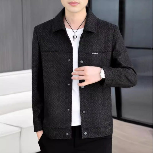 ✨Get 50% off💖Men's Casual Button Down Lapel Jacket with Shoulder Pad