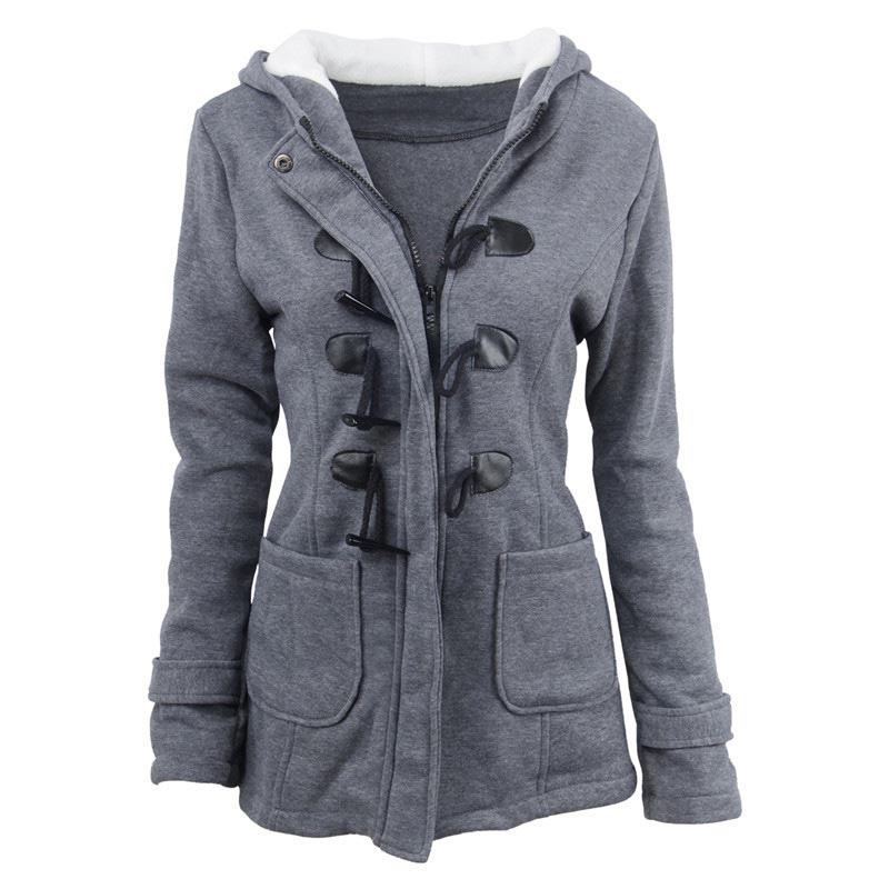 Women’s Thickened Mid-length Hooded Jacket