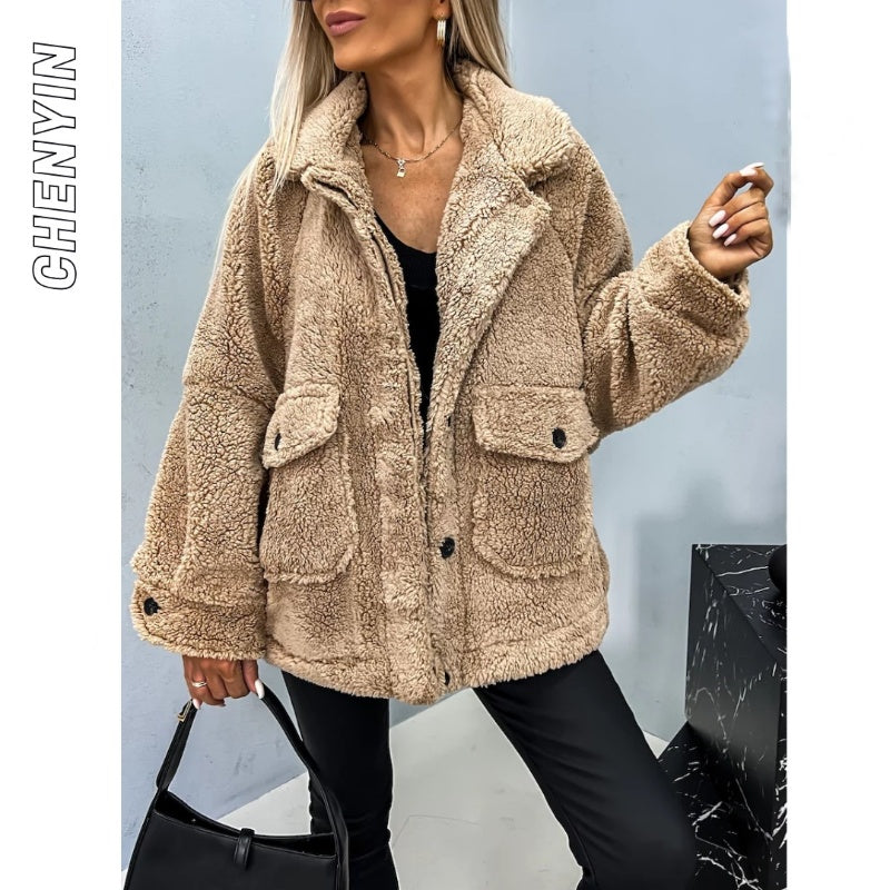 ❄️Winter-Specials❄️Women's Thick Lapel Double Pocket Jacket