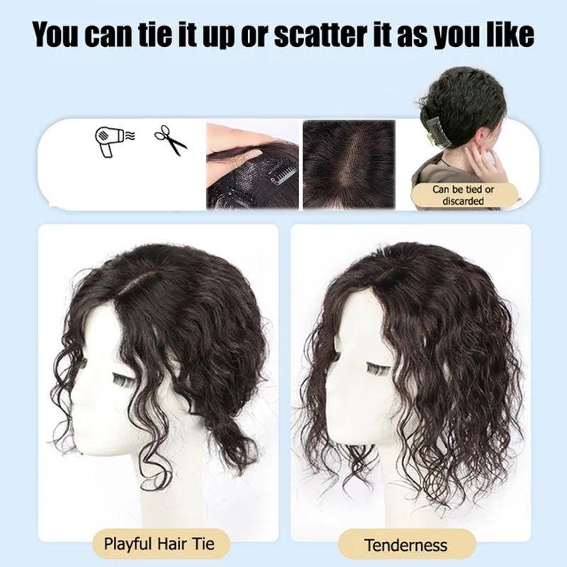 Elegant Curly Hairpiece - Cover Gray Hair/ Increase Hair Volume