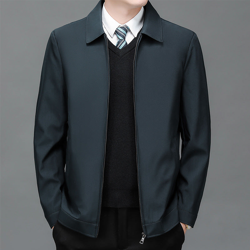 Men's Windproof Lapel Zipper Jacket