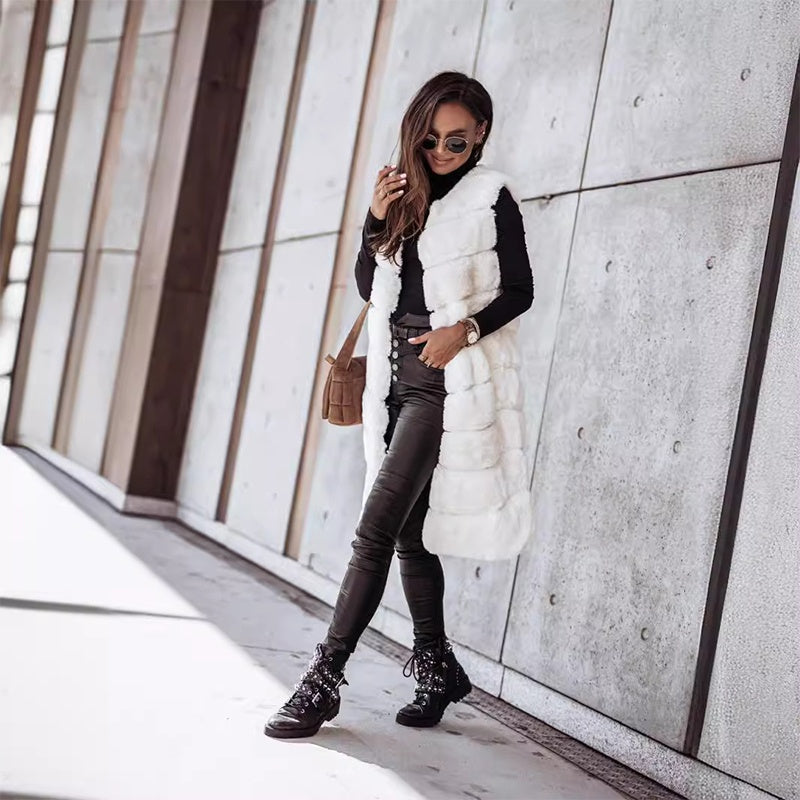 🎅Christmas 50% off sale💥Women's Winter Warm Faux Fur Long Vest