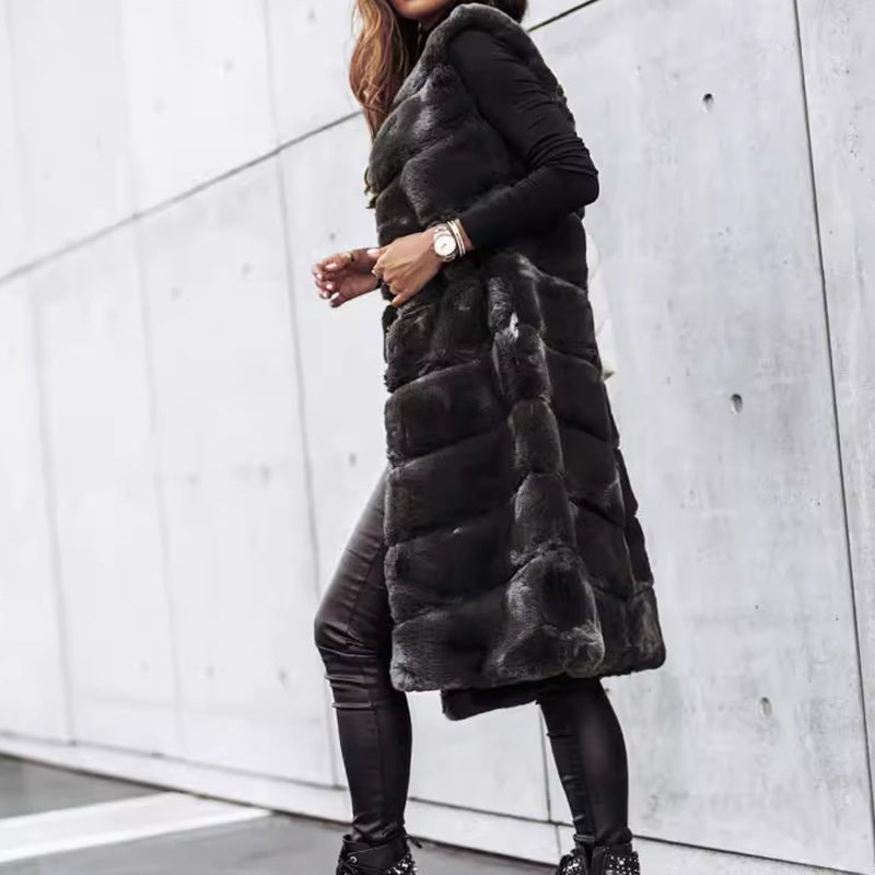 🎅Christmas 50% off sale💥Women's Winter Warm Faux Fur Long Vest