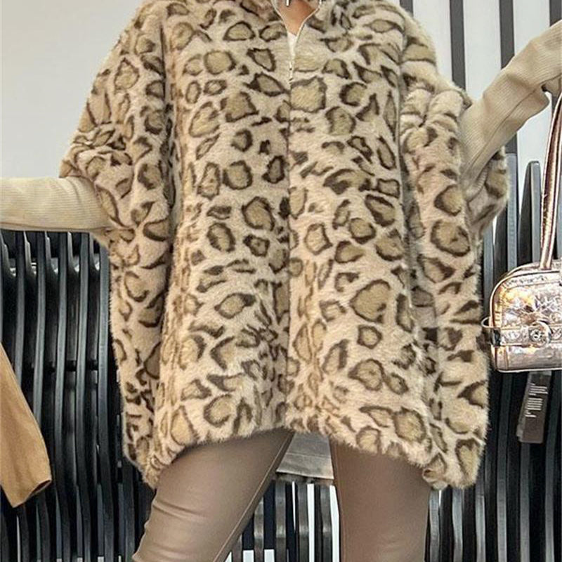 🎅Xmas Sales - 50% OFF🎄Women's Leopard Print Faux Fur Jacket