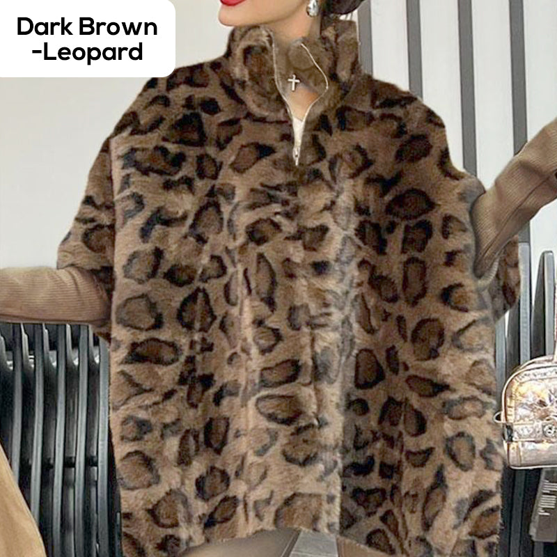 🎅Xmas Sales - 50% OFF🎄Women's Leopard Print Faux Fur Jacket