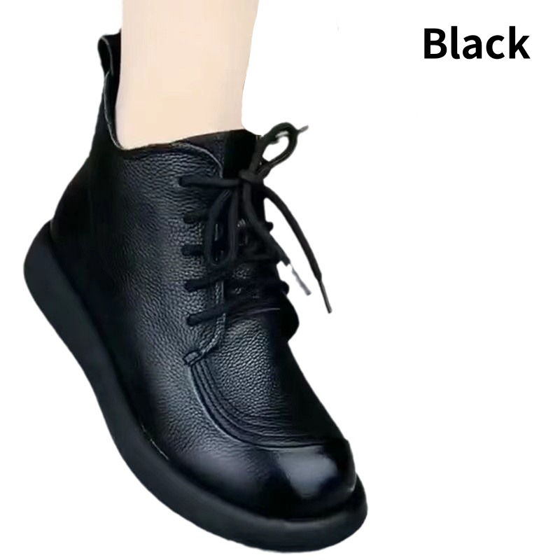 Women's Zipper Lace Up Ankle Boots