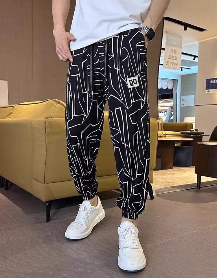 Men's Ice Silk Printed Casual Side Slit Cropped Pants（40% OFF）