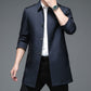 Men's medium length business style trench coat