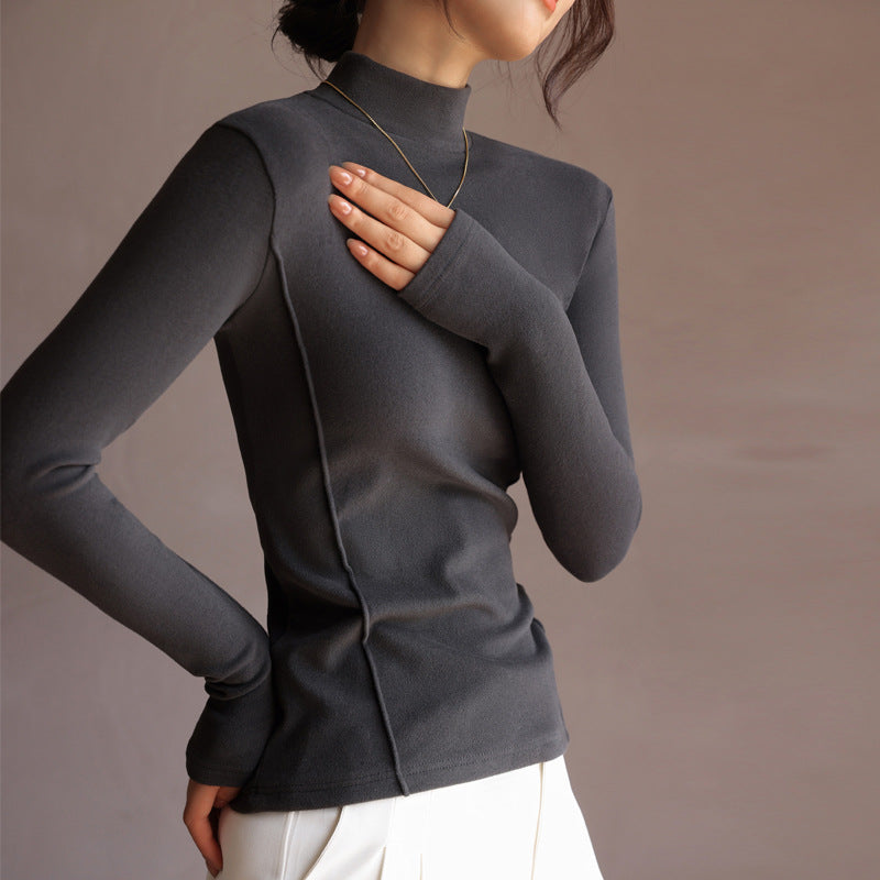 ✨2023 Autumn New-Half High Neck Long Sleeve Bottom Shirt