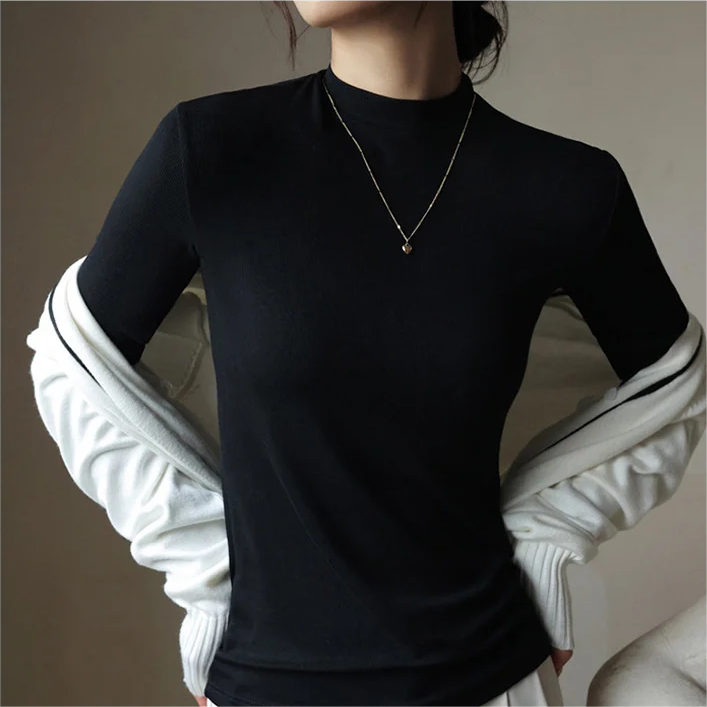 ✨2023 Autumn New-Half High Neck Long Sleeve Bottom Shirt