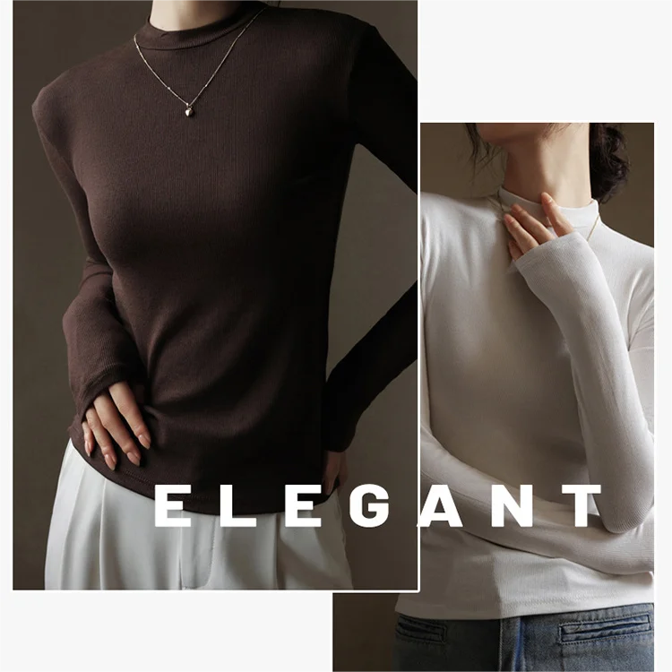 ✨2023 Autumn New-Half High Neck Long Sleeve Bottom Shirt