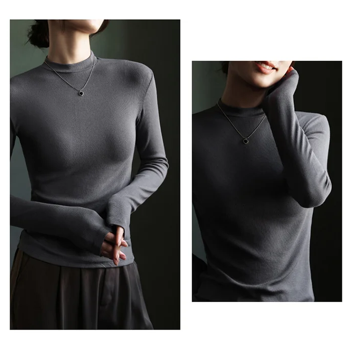 ✨2023 Autumn New-Half High Neck Long Sleeve Bottom Shirt