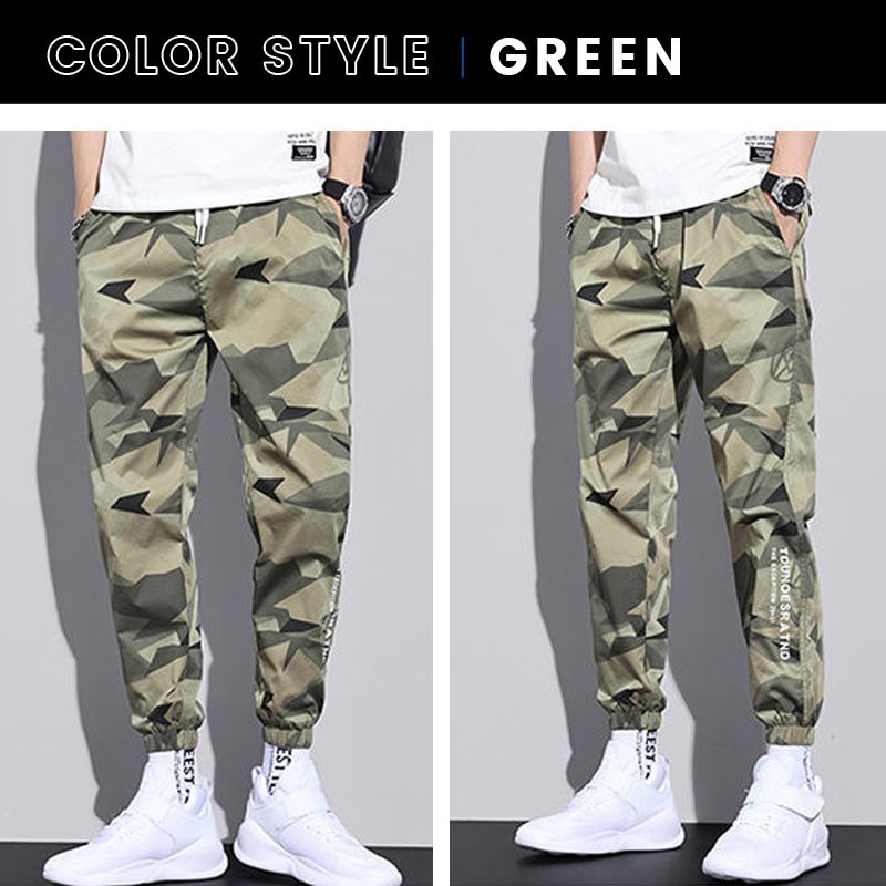 Loose on-trend camouflage harem cargo pants