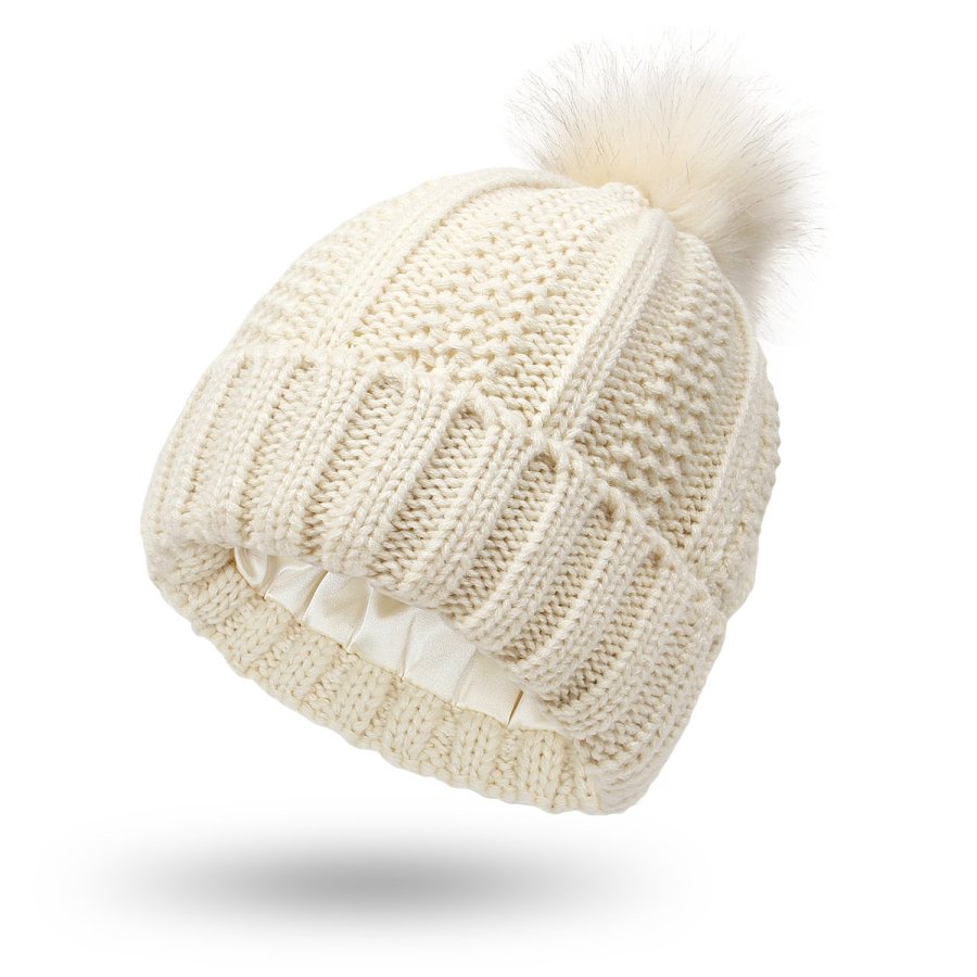 Elastic Ribbed Knit Hat for Hair Protection