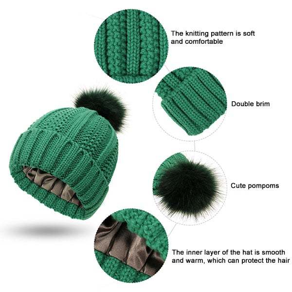 Elastic Ribbed Knit Hat for Hair Protection