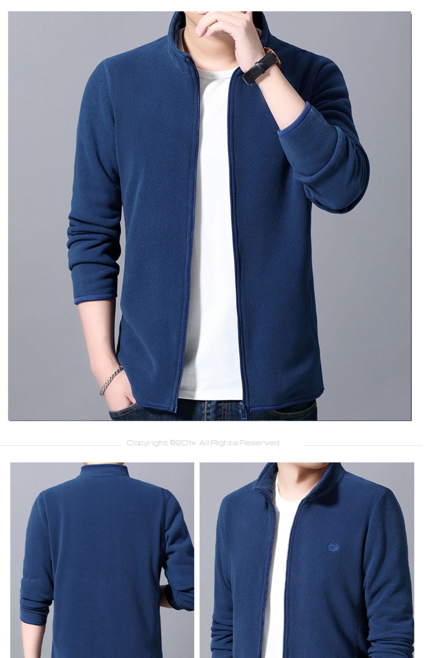 【A Warm Gift in Winter】 Men's Lightweight Full Zip Outdoor Casual Soft Fleece Jacket