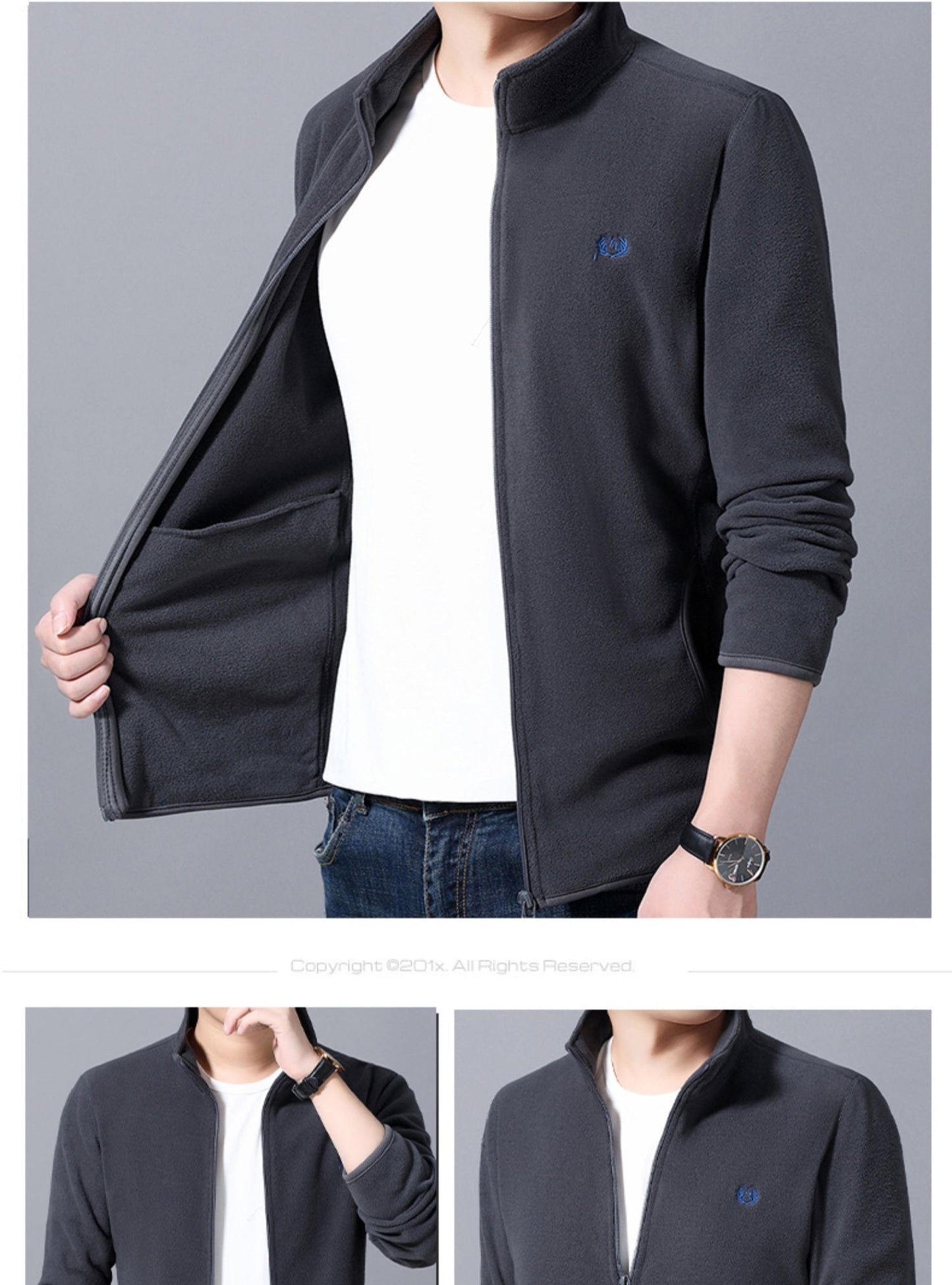 【A Warm Gift in Winter】 Men's Lightweight Full Zip Outdoor Casual Soft Fleece Jacket