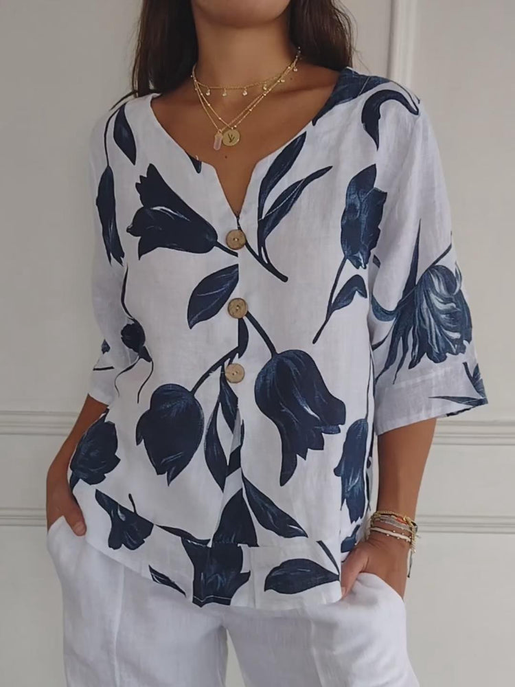 😍😍Printed V-neck Tunic Top✨