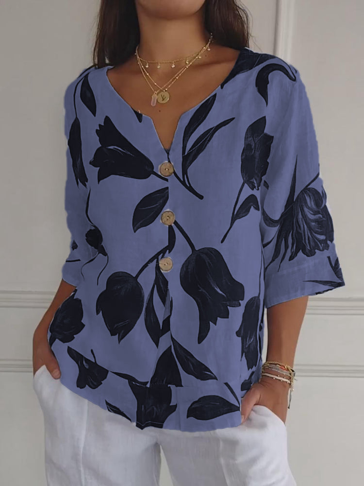 😍😍Printed V-neck Tunic Top✨