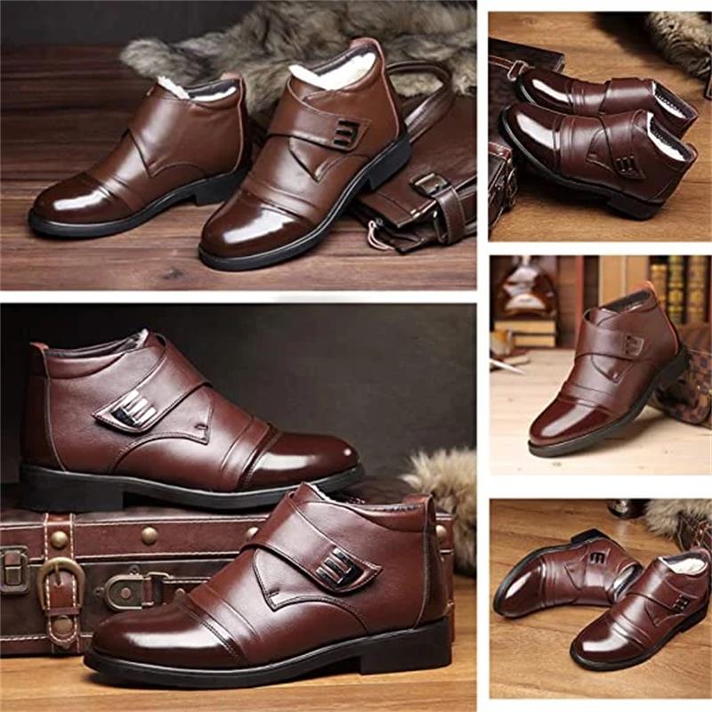 🎅🎄Christmas Early Sale 40% OFF🎄Men's Warm Faux Fur lined Ankle Snow Business Boots