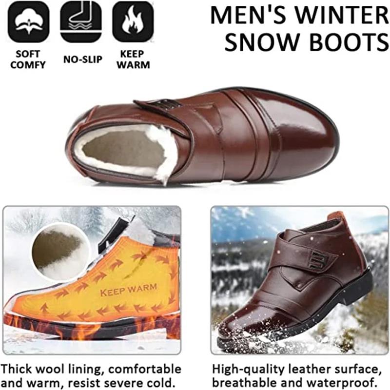 🎅🎄Christmas Early Sale 40% OFF🎄Men's Warm Faux Fur lined Ankle Snow Business Boots