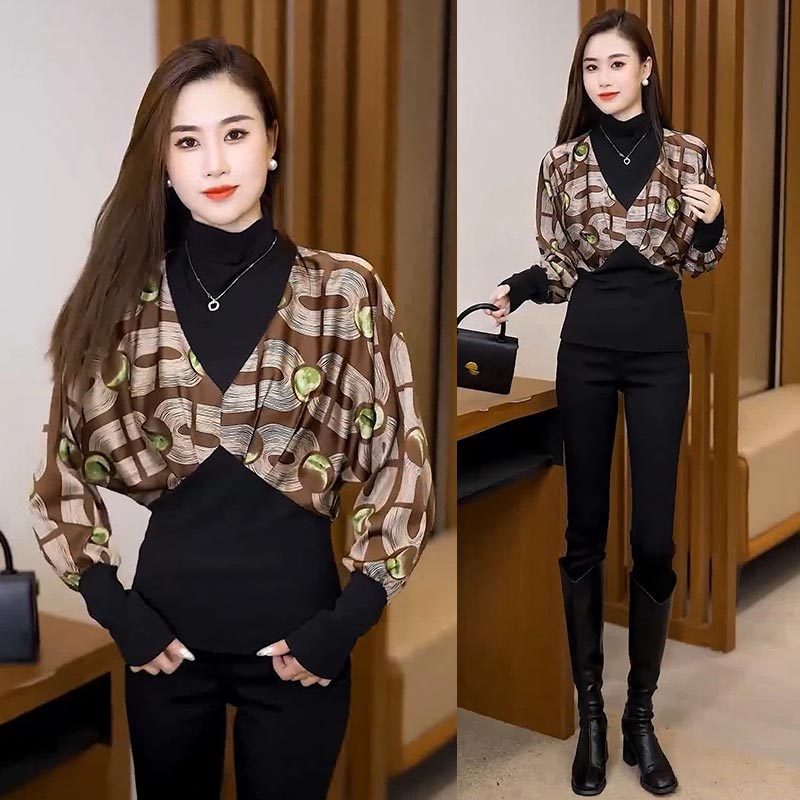 [Gift for Women] Women's Stylish High-neck Long-sleeve Slim Tops