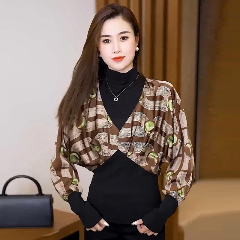 [Gift for Women] Women's Stylish High-neck Long-sleeve Slim Tops