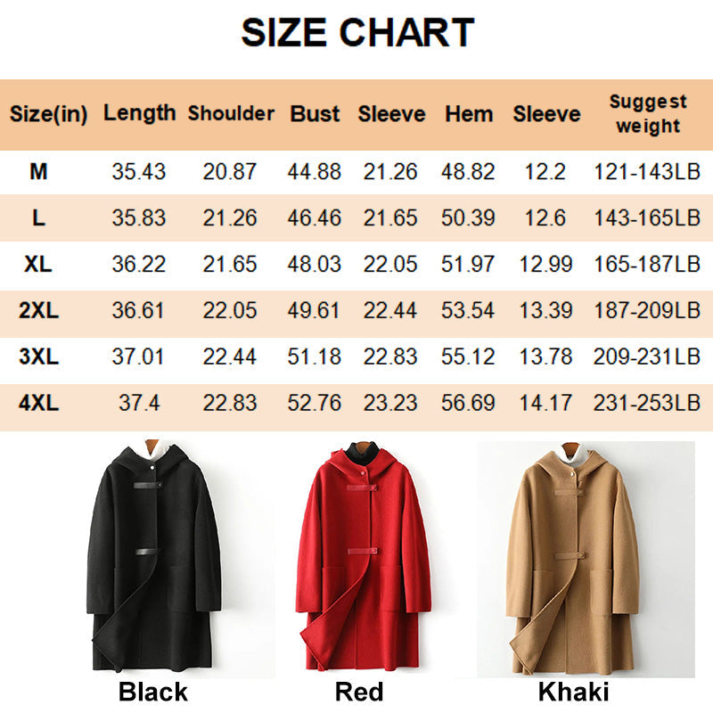 [Winter Gift For Her] Women's Hooded Double-sided Woolen Coat