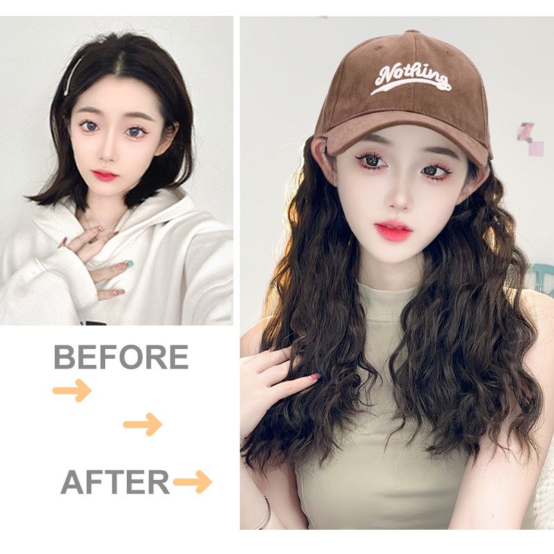 [Stylish Gift] Baseball Cap with Hair Extensions