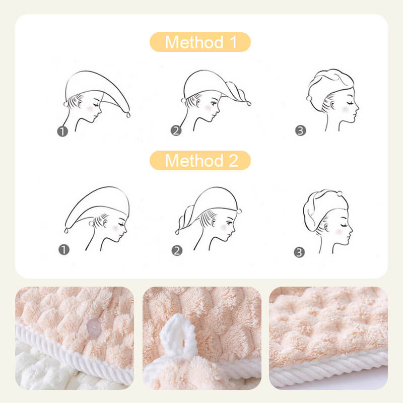 Nice gift*Coral velvet double layer water absorbing dry hair cap