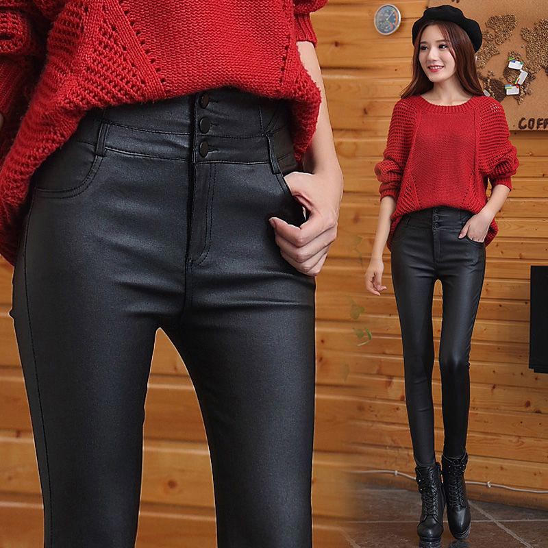 🔥Buy 2 Free shipping😍Nice Gift! 3-button Quilted Matte Leather Leggings for Women