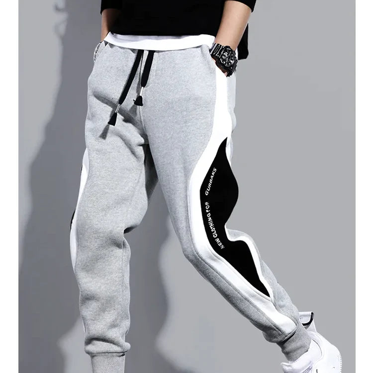 [Best Gift For Him] Men’s Color Blocked Fashion Sports Drawstring Sweatpants